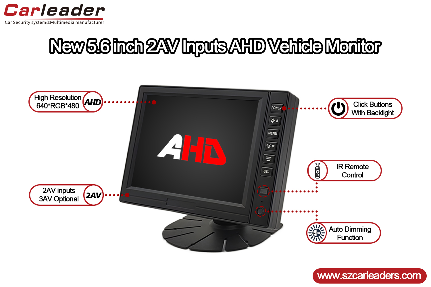 5 လက်မ TFT LCD Digital Panel AHD Monitor
