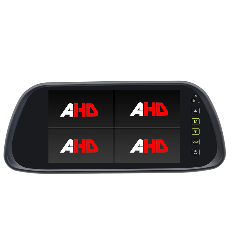 Carleader 7 လက်မ 4CH Quad AHD Rear View Mirror Monitor ကို Dual Installation ပံ့ပိုးမှု