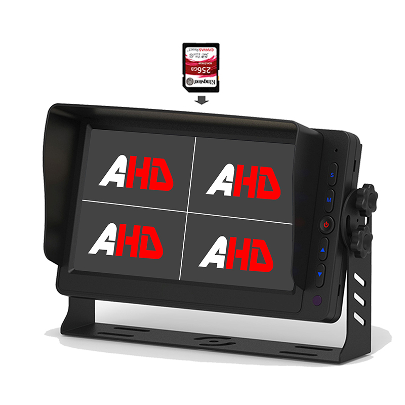 Carleader 7 လက်မ Quad Display Truck ဗီဒီယိုရိုက်ကူးရေး AHD Monitor