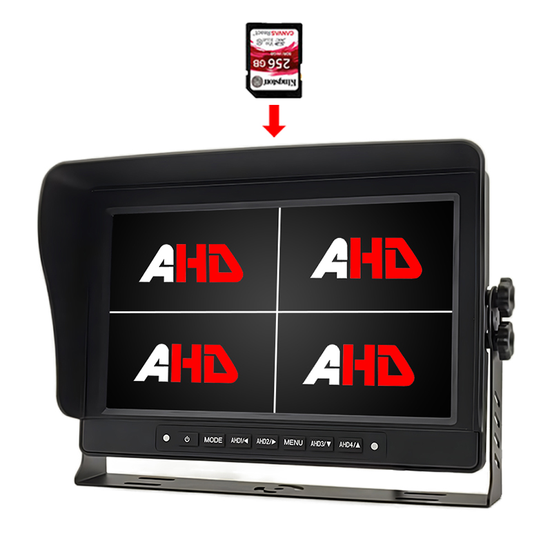 Carleader 10.1 Waterproof Quad View Display Video Recording AHD Monitor