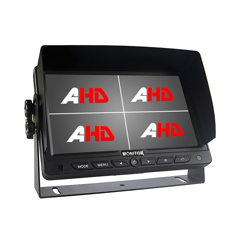 7 လက်မ Car Quad AHD Monitor ကင်မရာ 4 လုံးနှင့် SD ကတ်မှတ်တမ်းတင်ခြင်း။