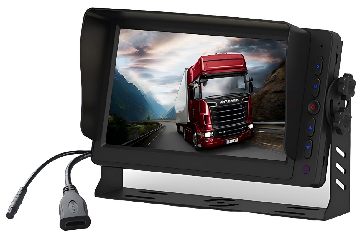 Dual AV Inputs၊ Reverse Trigger နှင့် Built-in Speaker ပါရှိသော 7 လက်မ HDMI ယာဉ်မော်နီတာ