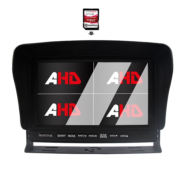 9 လက်မ Quad Display Truck Video Recording AHD Monitor