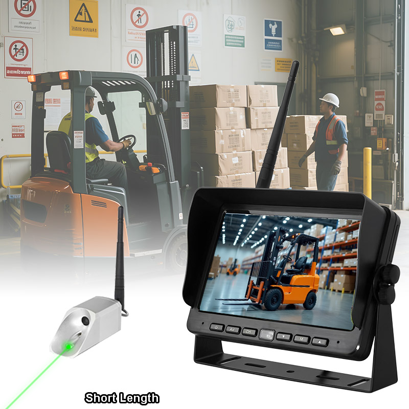 Wireless Magnetic Forklift Camera System သည် Short Size ကို Laser Positioning ပံ့ပိုးပေးပါသည်။